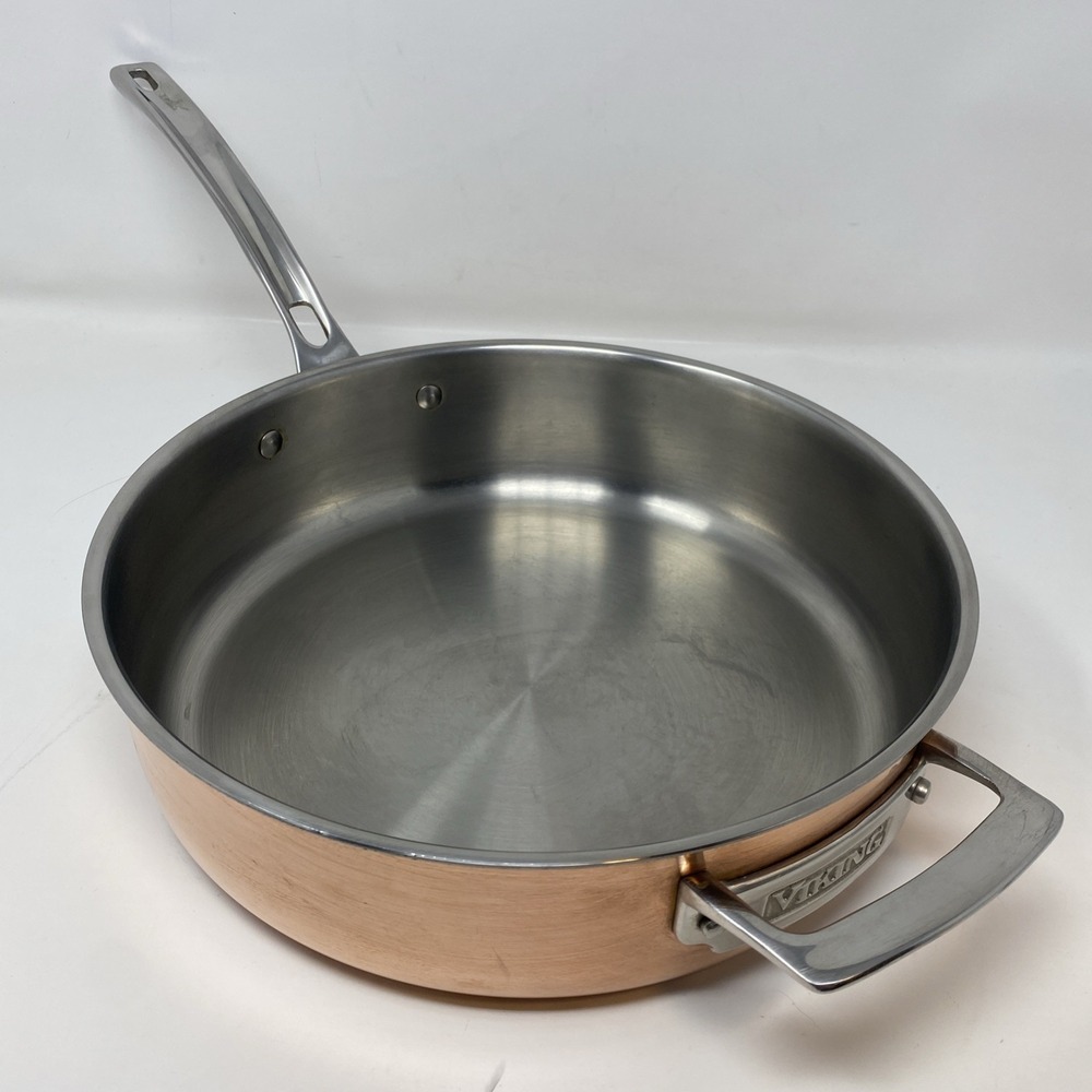 Viking 5 Qt 3-Ply Copper Alloy Core Frying Pan Skillet 18/8 Stainless - NO LID!